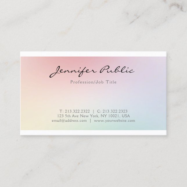 Carte De Visite Design Chic Moderne Élégant Tendance Professionnel (Devant)