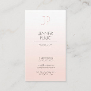 Carte De Visite Design créatif de luxe minimaliste Monogram Plain