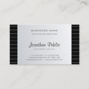Carte De Visite Design créatif élégant Entreprise Argent Look mode