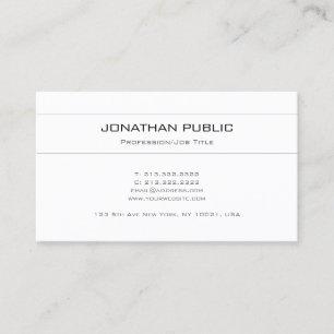 Carte De Visite Design créatif minimaliste élégant tendance blanc