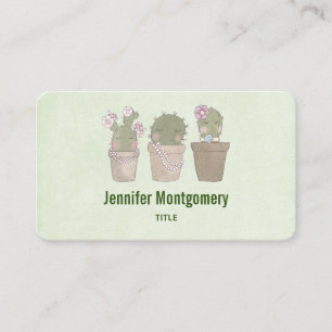 Carte De Visite Design d'aquarelle Trio Cactus Trio mignon et sour