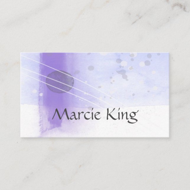 Carte De Visite design d'aquarelle violet élégant (Devant)