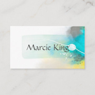 Carte De Visite design d'art d'aquarelle turquoise abstraite