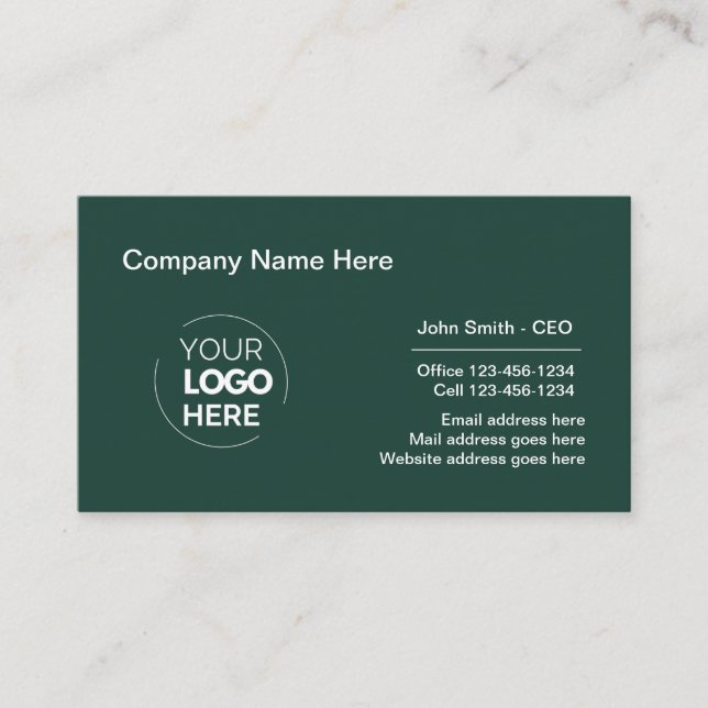 Carte De Visite Design de logo professionnel Emerald Green (Devant)