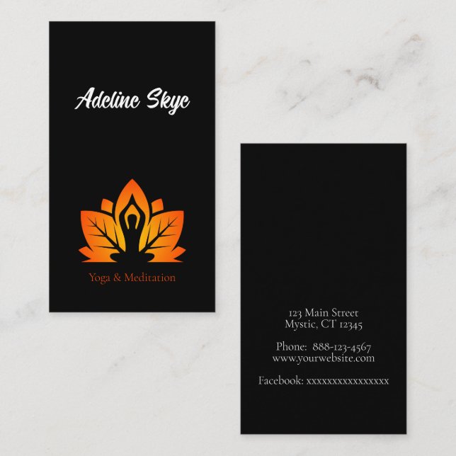 Carte De Visite Design de yoga (Devant / Derrière)