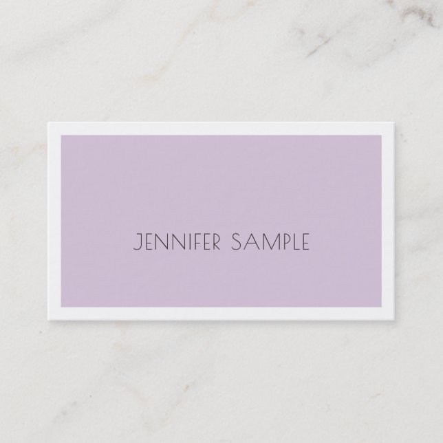 Carte De Visite Design design élégant tendance violet violet viole (Devant)
