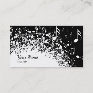 Carte De Visite design d'explosion de musique en noir et blanc