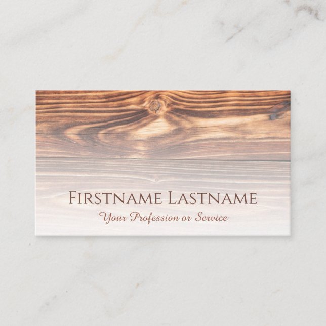 Carte De Visite design d'intérieur 100% naturel biologique en bois (Devant)