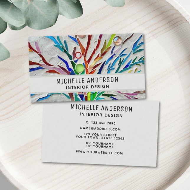 Carte De Visite Design d'intérieur coloré (Créateur téléchargé)