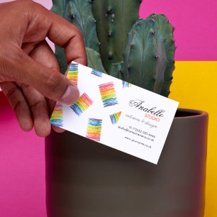 Carte De Visite Design d'intérieur coloré à bandes arc-en-ciel
