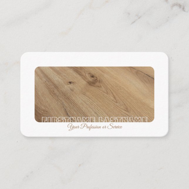 Carte De Visite Design d'intérieur en bois blanc (Devant)