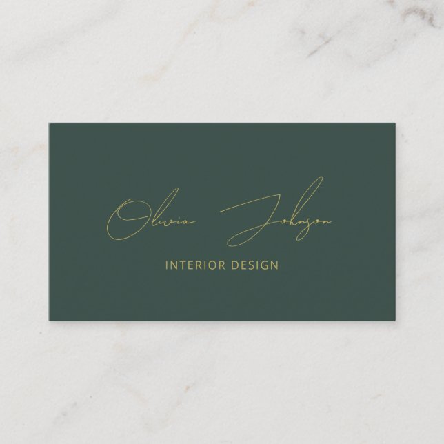 Carte de visite design d'intérieur Gold Green (Devant)