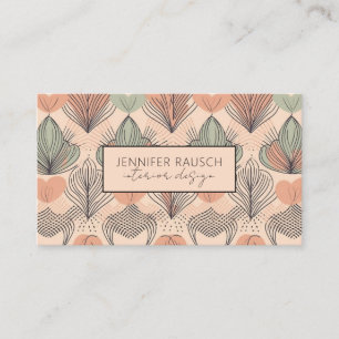 Carte De Visite Design d'intérieur moderne Abstrait Boho Apricot
