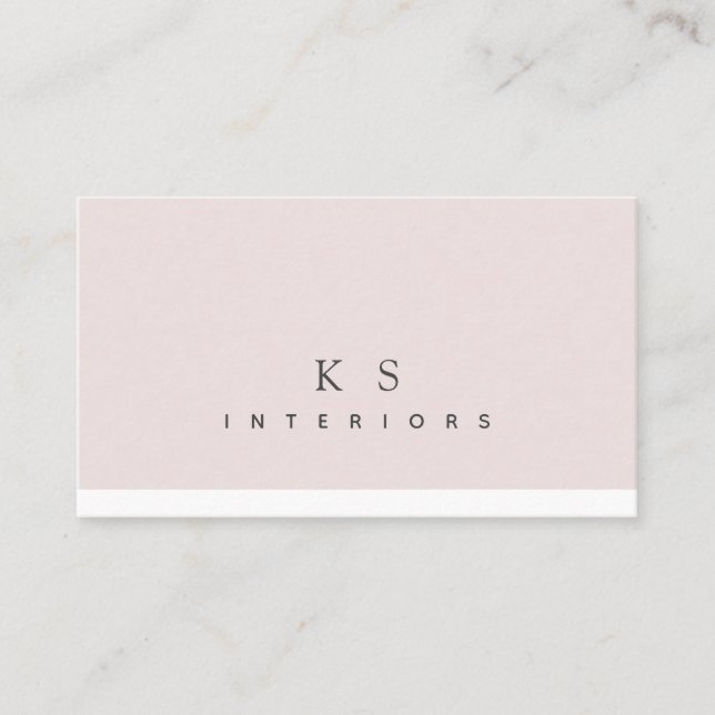 Carte De Visite Design d'intérieur Moderne Blanc Et Blanc Minimal (Devant)