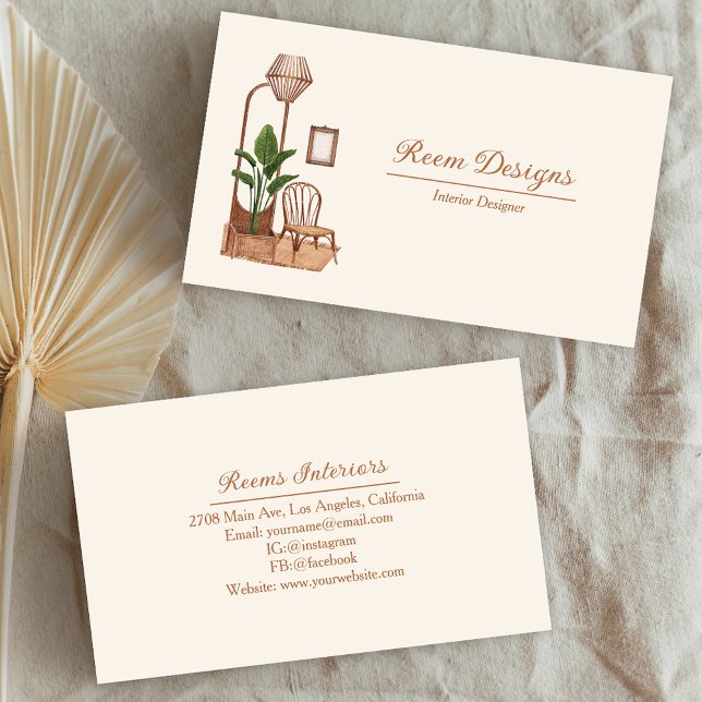 Carte De Visite Design d'intérieur moderne - Mobilier & Bois (Créateur téléchargé)