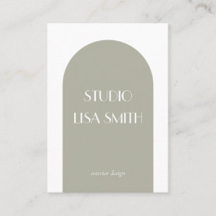Carte De Visite Design d'intérieur vert moderne géométrique Sage
