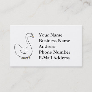 Carte De Visite Design d'oiseau blanc gracieux du cygne de dessin