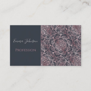 Carte De Visite Design élégant de Mandala rose floral