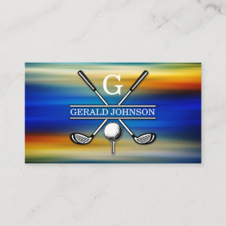 Carte De Visite Design élégant de Monogramme de Golf Customisé