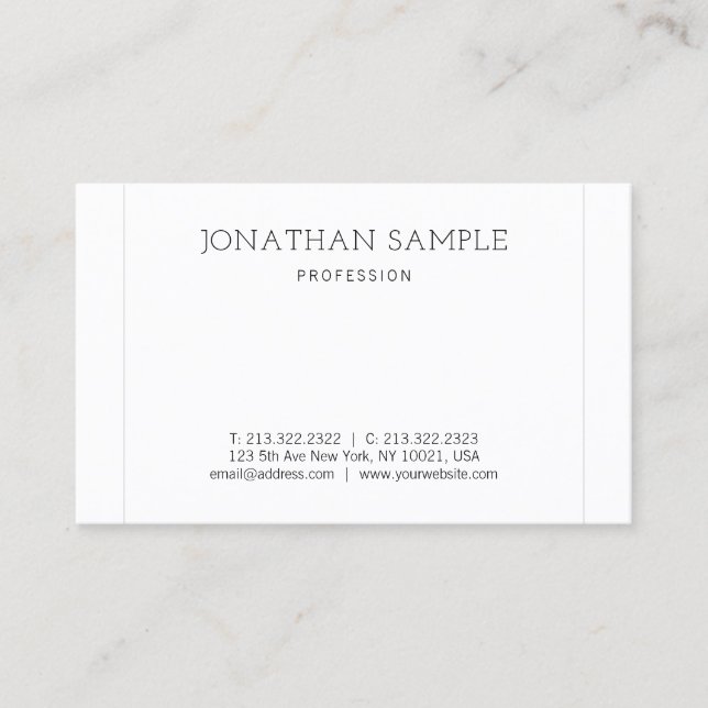 Carte De Visite Design Élégant et Moderne Professionnel Epuré Simp (Devant)