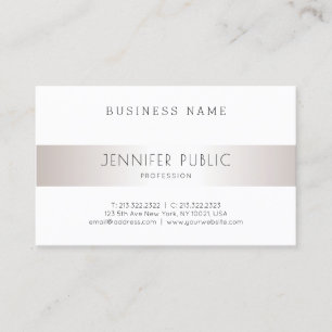 Carte De Visite Design élégant et moderne Silver Plain tendance