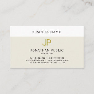 Carte De Visite Design élégant et tendance Or Monogramme Design mo