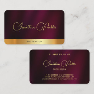 Carte De Visite Design Elegant Gold Script Nom Texte Luxe