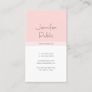 Carte De Visite Design élégant minimaliste de luxe rose tendance