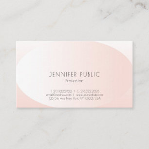 Carte De Visite Design élégant moderne Blush Pink Plain tendance