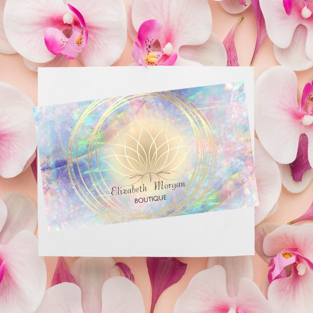 Carte De Visite Design élégant moderne, Cercles d'or Lotus Opal (Créateur téléchargé)