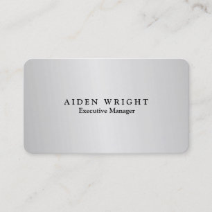 Carte De Visite Design élégant moderne minimaliste Silver Grey
