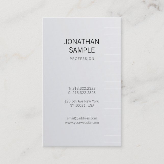 Carte De Visite Design élégant moderne Silver Glamor tendance Luxe (Devant)