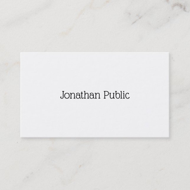 Carte De Visite Design élégant moderne Simple Professional Plain (Devant)