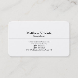 Carte De Visite Design élégant Noir & Blanc Simple