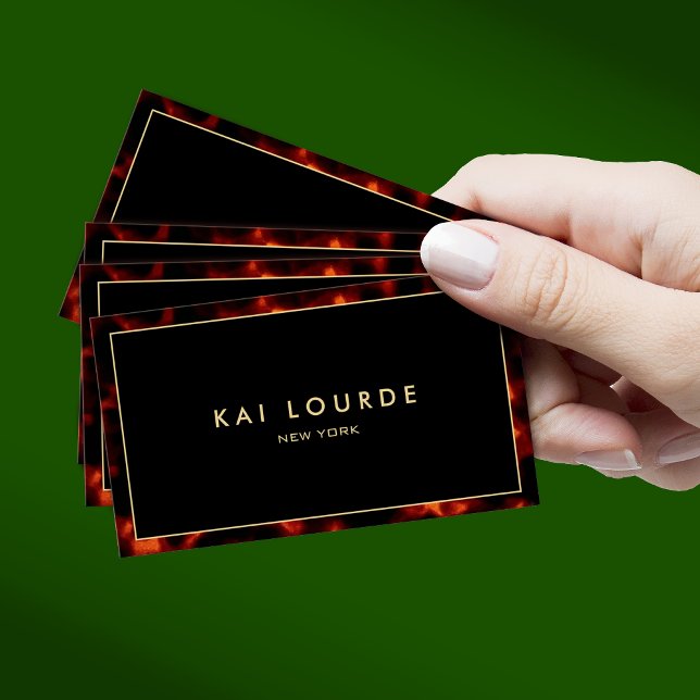 Carte De Visite Design élégant Noir Tortoiseshell Designer (Créateur téléchargé)