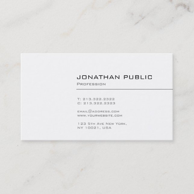 Carte De Visite Design élégant professionnel élégant Design simple (Devant)