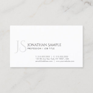 Carte De Visite Design élégant Simple chic tendance Monogramme