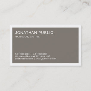 Carte De Visite Design élégant Sleek Plain tendance Luxe Brown