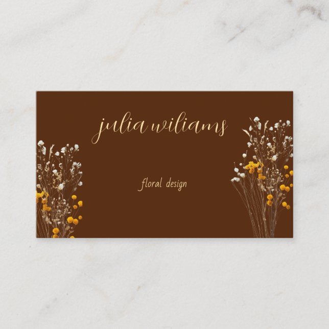 Carte De Visite Design floral classique Brown (Devant)