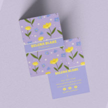 Design floral élégant - thème violet et jaune