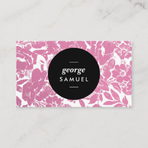 Carte De Visite Design Floral Or Élégant Avec Noir Gras