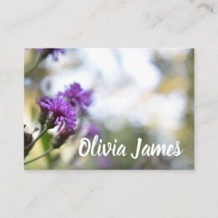Carte De Visite Design floral personnalisé Fleurs violettes Nature