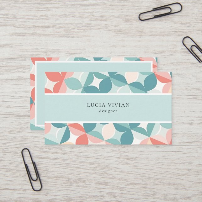 Carte De Visite Design Flore Design en Patten Carrelage (Devant/Arrière en situation)
