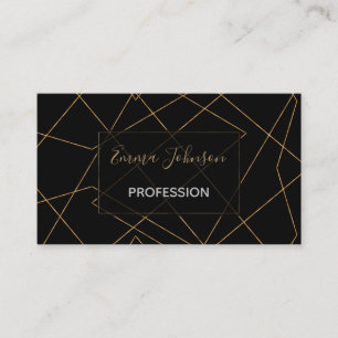 Carte De Visite Design géométrique moderne Gold & Black