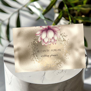 Carte De Visite Design Gold Confetti Parties scintillant Lotus Met