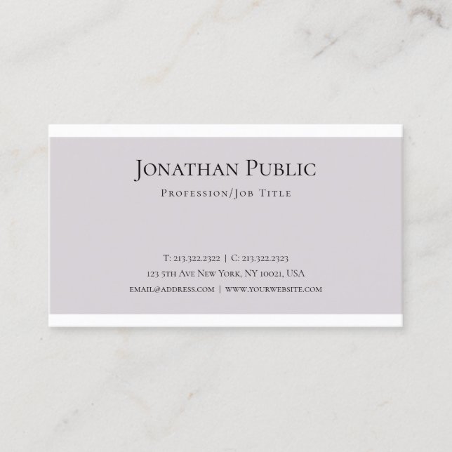 Carte De Visite Design graphique élégant et propre, tendance Plain (Devant)
