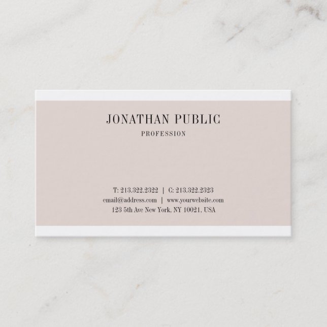 Carte De Visite Design graphique élégant professionnel élégant élé (Devant)