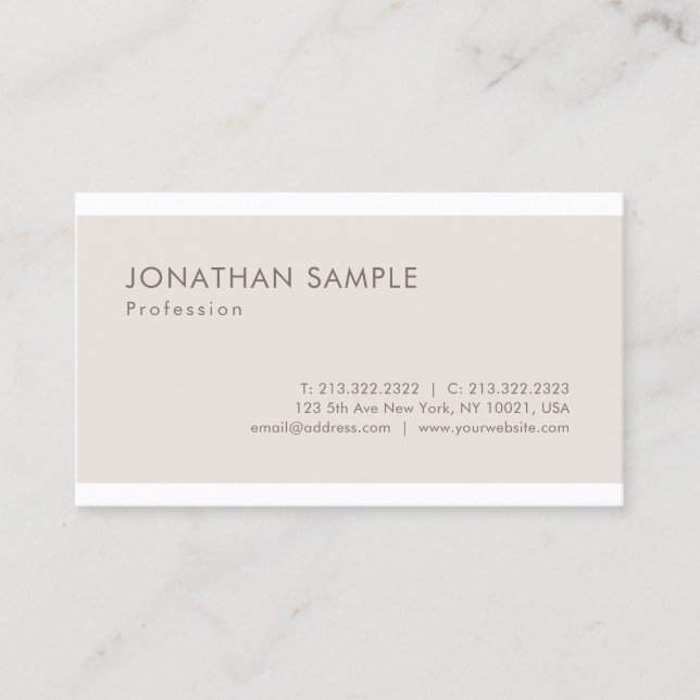 Carte De Visite Design graphique épuré élégant tendance Moderne Pl (Devant)