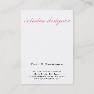 Carte De Visite Design intérieur élégant rose blanc