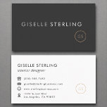Carte De Visite Design intérieur minimaliste noir de luxe<br><div class="desc">Présentez votre style de design avec ce carte de visite noir de luxe minimaliste, conçu pour les designers d'intérieur et les professionnels créatifs. Doté d'un arrière - plan noir élégant, d'une typographie raffinée et d'une touche dorée subtile, ce design moderne offre sophistication, élégance et professionnalisme. Entièrement personnalisable avec votre nom,...</div>